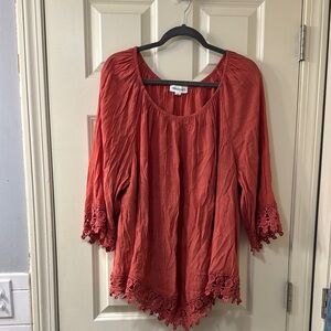 Westport Orange Relaxed 3/4 Sleeve Tunic